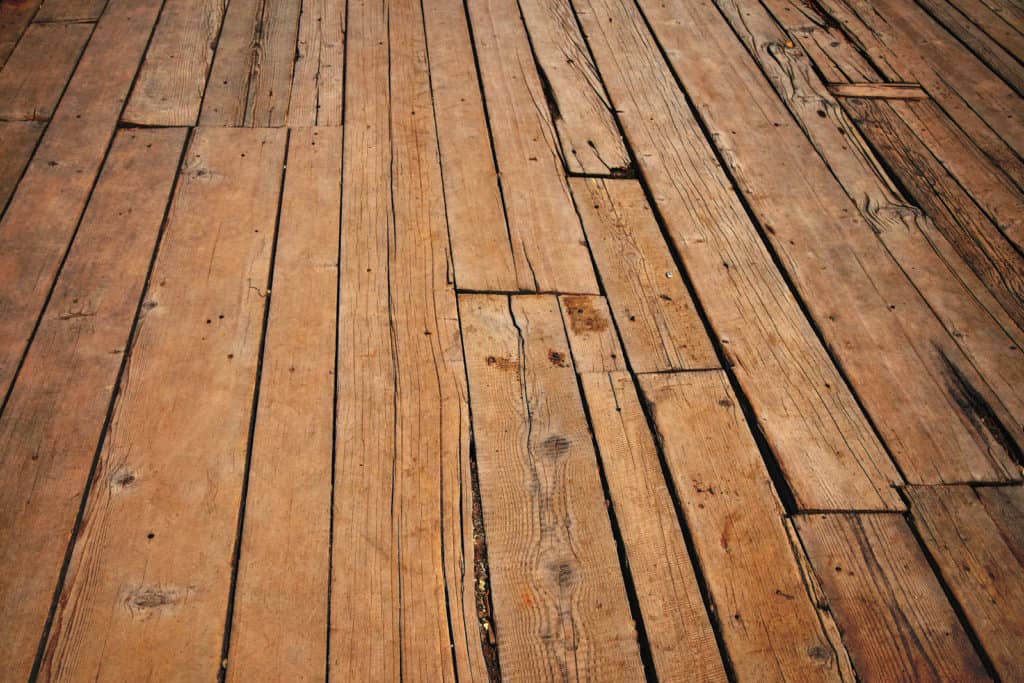 Cracked and split deck boards